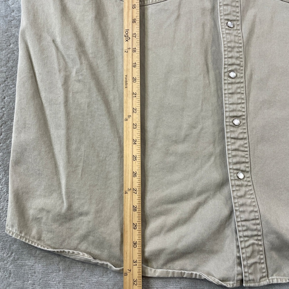 Carhartt Workwear Shirt Mens 2XL Tall Tan Heavy Western Pearl Snap Twill '09 - Picture 5 of 12